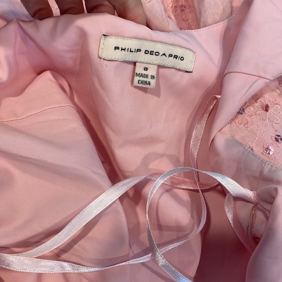 Philip Decaprio WITH FLAWS Pink Dress Lined Sequins Lace 8 - Picture 16 of 17